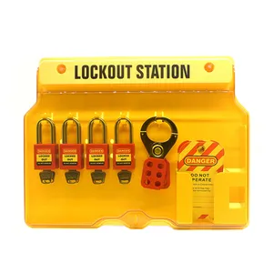 Safety Plastic PC 4-Lock Loto Padlocks Combination Lockout Tagout Station