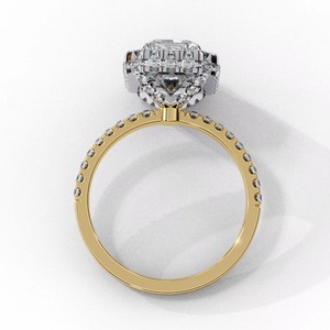 Anillo de Oro con Diamante Sintético de Laboratorio de Calidad Premium para Compromiso Nupcial con Corte Radiante y Diseño Clásico en Cantidad al por Mayor - Product Image 1