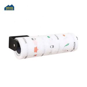 Porte-rouleau de papier toilette mural moderne sans perçage, auto-adhésif, couleur noire, pour la cuisine et l'hôtel - Product Image 2