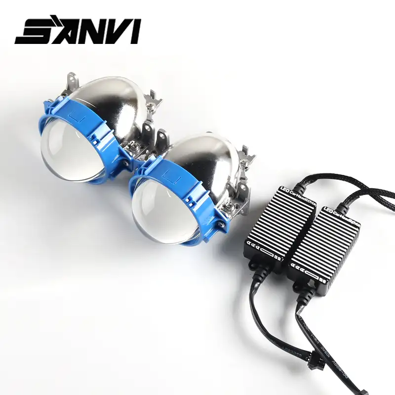 SANVI H8 Bi Lampu Sorot Depan Proyektor, Lensa Proyektor LED Super Terang 35W 2020 K 3 Inci Universal Cocok 5500