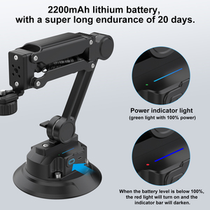 Bras de suspension à ventouse électrique de 5 pouces avec double ressort et amortissement hydraulique pour stabilisateurs <span class=keywords><strong>DJI</strong></span> Osmo Pocket 3/<span class=keywords><strong>GoPro</strong></span>/X3/X4/X5 - Product Image 3