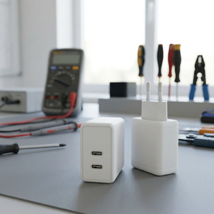 อะแดปเตอร์ GaN 15W PD 3.0 ชาร์จเร็ว พร้อมระบบป้องกัน QC3.0/QC2.0 OTP/OVP ป้องกันไฟไหม้ พอร์ต Type-C คู่ สำหรับกล้องและหูฟัง - Product Image 2