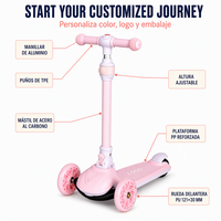 Trottinette pour enfants à 3 roues, hauteur réglable, guidon en T, roues en PU, plateau renforcé en PP, trottinette pour garçons et filles