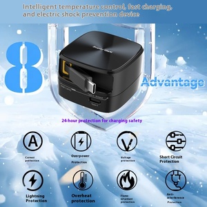 หัวชาร์จเร็วแบบสากลหัวชาร์จ35W กำลังขับ5V/3A <span class=keywords><strong>สา</strong></span>ยชาร์จแบบยืดหดได้ - Product Image 5