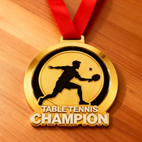 Médailles de tennis de table personnalisées de haute qualité, durables, design personnalisé, souvenir, émail, compétition, sports, ping-pong
