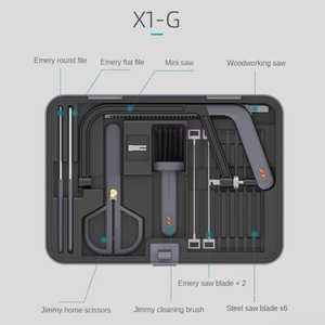 ชุดเครื่องมือตัดอิเล็กทรอนิกส์อเนกประสงค์ X1-G ชุดเครื่องมือฮาร์ดแวร์แบบผสมผสานในกล่องแบบแบ่งชั้น พร้อมเลื่อยตัดโลหะและกล่องเครื่องมือ - Product Image 6