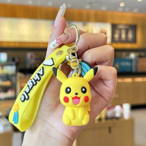 Pikachu Pokémon sevimli karikatür tasarım silikon telefon ve anahtarlık cüzdan peluş anahtarlık - Product Image 2