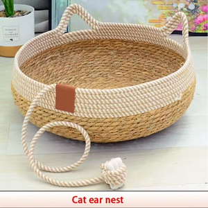 Cama para Gatos Desmontable, Tejida, con Tapicería, Casa para Dormir, Rascador para Gatos, de Ratán Resistente al Desgaste, Lavable, Cueva para Gatos, Artículos para Mascotas - Product Image 5