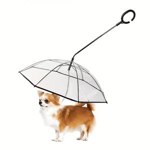 Parapluie transparent pour animaux de compagnie, laisse de transport pour chien, abri de pluie pour promenades, pour petits chiens, utilisation en extérieur - Product Image 2