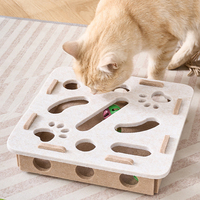 Matériau en feutre de boîte de jeu de puzzle de labyrinthe de chat avec des boules en forme de cloche intégrées pour soulager l'ennui jouet pour chat produits pour animaux de compagnie