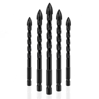 Jeu de forets hexagonaux croisés de 3 à 12 mm pour verre, céramique, béton, ouvre-trous, kit d'outils à embout triangulaire en alliage dur pour briques