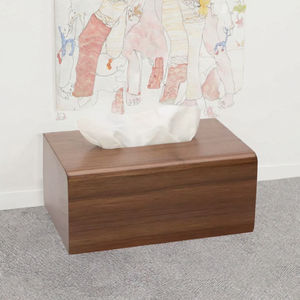 Boîte à mouchoirs de bureau au design moderne, personnalisable, en bois de bambou, simple et élégante - Product Image 3