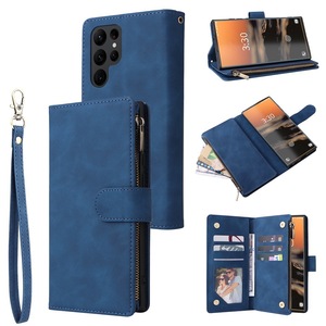 Étui portefeuille multifonctionnel à fermeture éclair en cuir PU magnétique pour téléphones mobiles S20, S21, S22, S23, S24 Plus et Ultra (modèle 2026) - Product Image 3