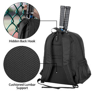 Sac de sport <span class=keywords><strong>pour</strong></span> squash, 2 raquettes, badminton, pickleball, tennis, sac à dos avec port de charge USB - Product Image 4