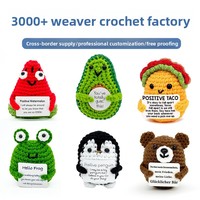 Ours en laine crocheté à la main en forme de pastèque, 31cm-50cm, cadeau créatif, ornement de bureau à énergie positive, sans rembourrage, pour les 14 ans et plus
