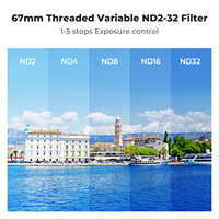 Adaptateur de montage d'objectif magnétique K&F Concept 6,7/6,1 pouces avec filtre CPL/ND2-32 variable de 67 mm compatible avec iPhone