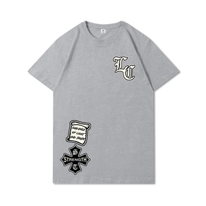 Jersey de cuello redondo de algodón 100% de alta calidad, gran oferta de verano, Camiseta con estampado de energía oscura de estilo callejero, diseño personalizado, tela ODM lavada - Product Image 4