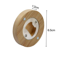 Ouvre-bouteille magnétique en bambou naturel, ouvre-bouteille rond magnétique pour la décoration du réfrigérateur et accessoire de cuisine pour bar à domicile