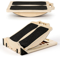 Planche d'équilibre et de stretching 2-en-1 en bois, inclinable à 4 positions, pour mollets et genoux – Meilleure vente
