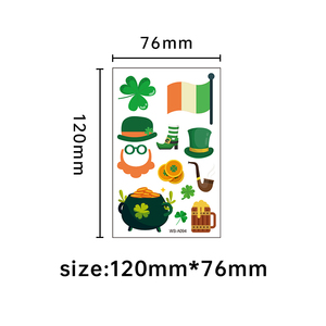 Día Nacional Irlandés Día <span class=keywords><strong>de</strong></span> San Patricio Fiesta <span class=keywords><strong>de</strong></span> dibujos animados para niños Papel personalizado Pegatinas <span class=keywords><strong>de</strong></span> <span class=keywords><strong>tatuaje</strong></span> temporal <span class=keywords><strong>de</strong></span> moda para el cuerpo - Product Image 5
