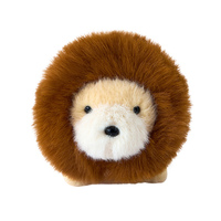 Mini animaux en peluche de 6 cm, âne, lion, vache, chien, éléphant, rhinocéros, en polyester, rembourrage en coton PP, haute qualité, pour tous les âges