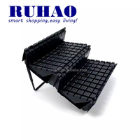 RH-FVH02 2/3/4 marches tapis supermarché réfrigérateur fond coussin plaque résine noire tapis d'affichage Variable présentoir étapes