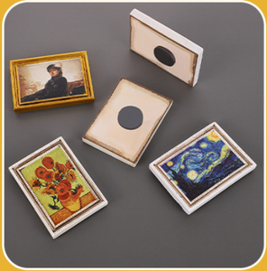 Aimant de réfrigérateur 3D représentant des peintures célèbres du monde entier, Van Gogh, Mona Lisa, autocollant magnétique en relief créatif - Product Image 4