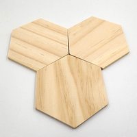 Formes de découpe en bois inachevé Forme hexagonale Tranches en bois Étiquettes de nom vierges avec trou Étiquettes cadeaux pour fête mariage Décoration de la maison