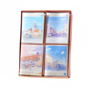100K A7 PVC Cover Skin Feel Adhesive Cover Notebook Sunshine Town Series Diary Book Student Stationery