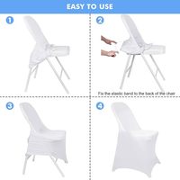 Housses de chaise universelles blanches en polyester extensible et spandex, teintes unies, lavables et amovibles, pour distributeurs en gros