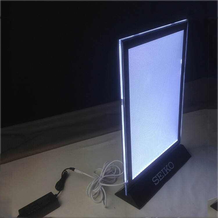 Индивидуальный Стенд со светодиодной подсветкой рекламный дисплей Тонкий A4 постер меню держатель акриловый лайтбокс Светодиодная панель стенды