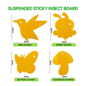 Logo jaune fort pièges collants pour intérieur extérieur <span class=keywords><strong>naturel</strong></span> antiparasitaire piège à mouches des fruits jaune champignon pièges à moucherons <span class=keywords><strong>attrape</strong></span>-insectes - Product Image 4
