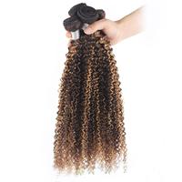Extensions de cheveux humains vierges P4/27 Deep Wave Highlighted Double Drawn, tissages bouclés, lots de 3, queues de cheval