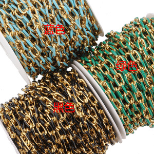 Stainless Steel Enamel Chain 1M DIY Jewelry Making Supply For <b>Bracelet</b> Necklace Craft Supplies Colorful Cross Chain - Product Image 4