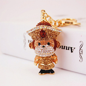 Encantador mono encanto colgante creativo Regalo de Cumpleaños cristal Rhinestone monedero bolso llavero cadena aleación mosquetón llavero - Product Image 2