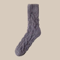 Chaussettes douces et moelleuses personnalisées avec logo, chaussettes d'hiver confortables et chaudes, chaussettes de lit unisexes, chaussettes de couleur unie, vente en gros