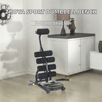 Banc d'entraînement abdominal réglable noir pliable avec cadre métallique pour exercices de gainage à domicile