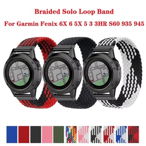 <span class=keywords><strong>Correa</strong></span> de reloj <span class=keywords><strong>Quickfit</strong></span> de <span class=keywords><strong>22</strong></span> 26mm para Garmin Fenix 6 6X Pro 5X 5Plus 3 3HR 935 945 S60 <span class=keywords><strong>correa</strong></span> de reloj de nailon trenzado Multicolor - Product Image 2