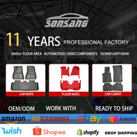 Tapis de sol de voiture SONSANG Factory antidérapant et inodore, tapis de voiture 5D en TPE pour Toyota VIOS 2008-2022, tapis de voiture en TPE