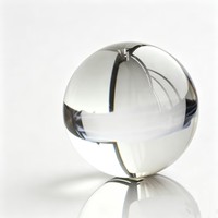 BEYSIDRA Vente en gros de boule de cristal artificielle transparente K9, ornement pour la maison, décoration de bureau, salon, bureau, sphère lumineuse blanche