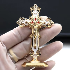 Mecrt katolik süs haç emaye çapraz süslemeleri dini namaz İsa heykelcik Metal heykelleri ucuz hediye - Product Image 3