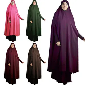 Venta caliente antiarrugas cómodo musulmán Abaya vestido de oración Jilbab islámico Burka Ramadán vestido Kaftan