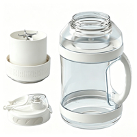 Mixeur-presse-agrumes électrique portable 2L en acier inoxydable, rechargeable par USB, double fonction, base de moteur détachable, idéal pour la maison et l'extérieur