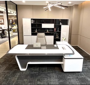 <span class=keywords><strong>Escritorio</strong></span> de oficina <span class=keywords><strong>blanco</strong></span> moderno simple de gama alta para Manager Boss President Silla de <span class=keywords><strong>escritorio</strong></span> cómoda complementada - Product Image 5