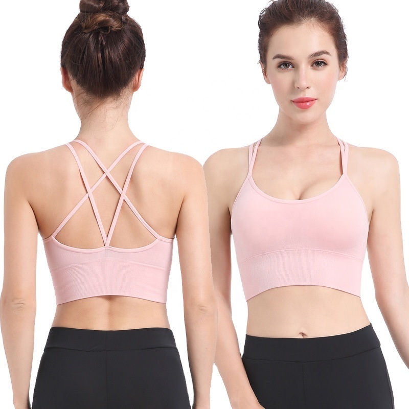 2024 High Quality XL Sports Bra Seamless Crisscross U-Shaped Neckline Wide-Brimmed Hem Plus Yoga Crop Tops Workouts Yoga Wearing