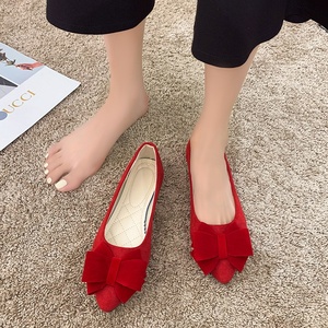 2026 Ballerines plates pour femmes grandes tailles, à bout pointu, à enfiler, avec nœud, pour la marche - Product Image 1