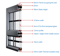 Ventanas Fijas de Aluminio Grandes Personalizadas, Ventanas de Madera Revestidas de Aluminio