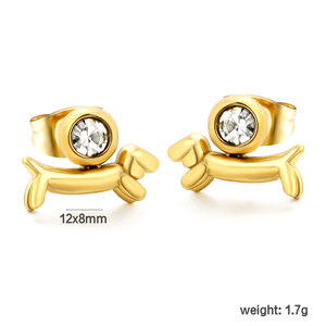 Divertidos Pendientes de Acero Inoxidable 316L con Baño de Oro PVD de 14k y 18k, Joyería de Lujo de Alta Calidad, Pendientes de Moda con Forma de Perro para Mujer - Product Image 6