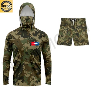Ensemble de pêche pour homme personnalisé UPF 50 : Chemise à manches longues anti-UV imprimée et short camouflage à séchage rapide - Product Image 3