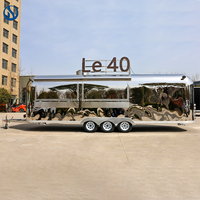 Remorque alimentaire Honlu Premium à finition miroir, cuisine mobile entièrement équipée avec friteuse et plancha pour la vente de nourriture de rue en extérieur
